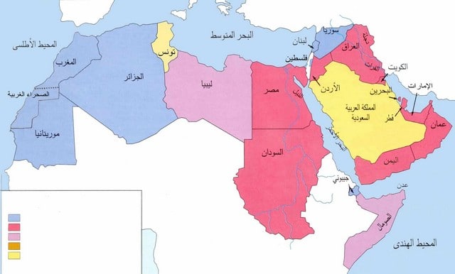 خريطة الوطن العربي
