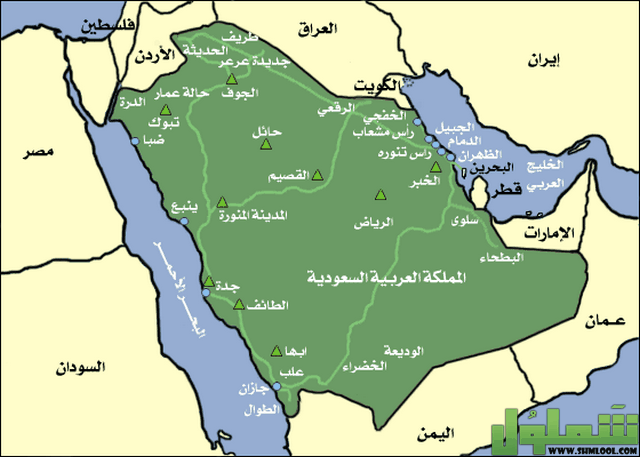 خريطة السعودية